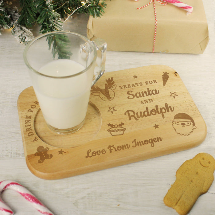 Engraved Treats for Santa Christmas Eve Board