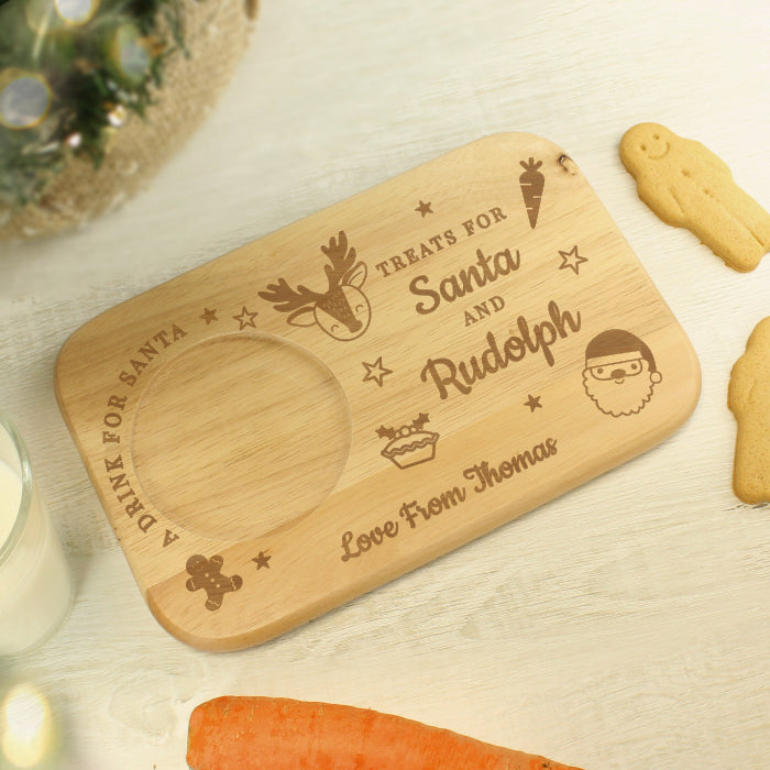 Engraved Treats for Santa Christmas Eve Board