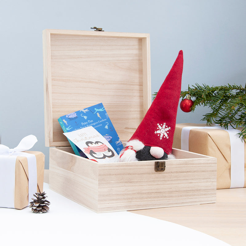 Personalised Boy Elf Wooden Christmas Eve Box