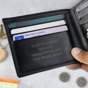 Personalised Black Leather Wallet - Any message