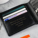 Personalised Black Leather Wallet - Any message
