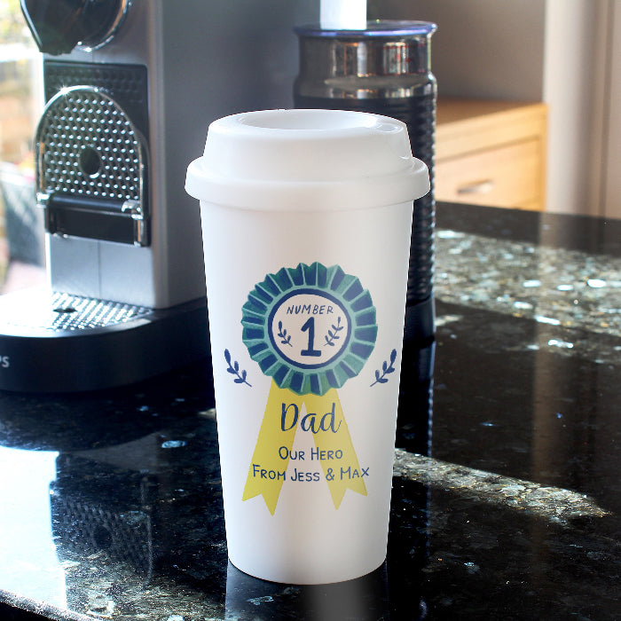 Personalised Number 1 Dad Award Travel Mug