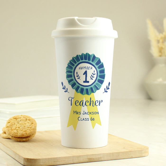 Personalised Number 1 Teacher Award Travel Mug
