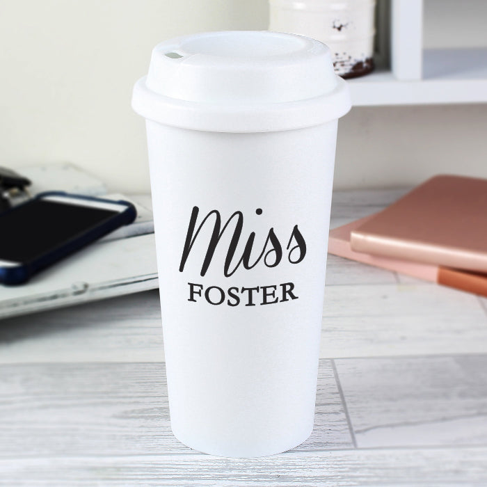 Personalised Teacher Name Travel Mug