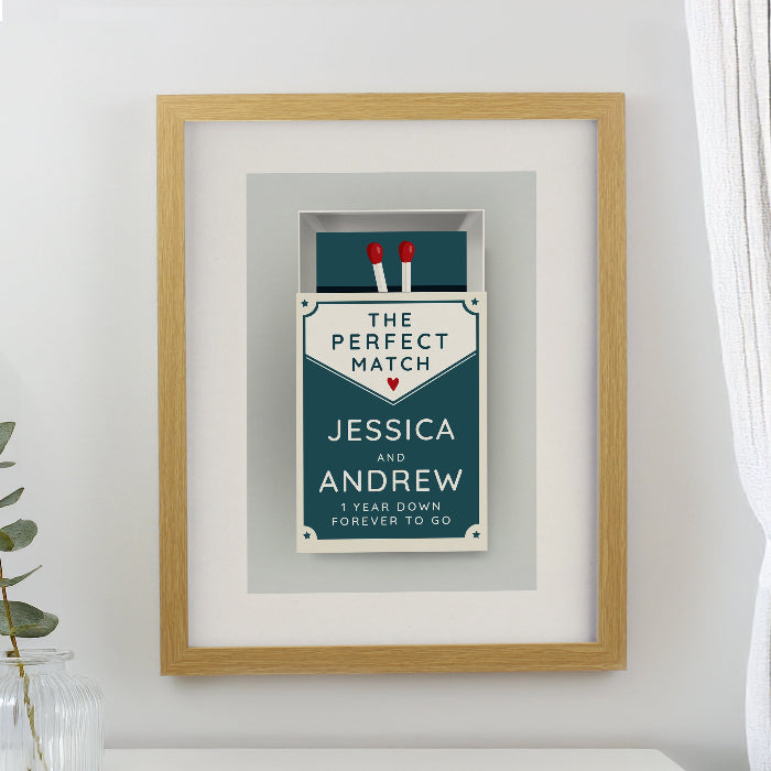 Personalised Perfect Match Wedding & Anniversary Framed Print
