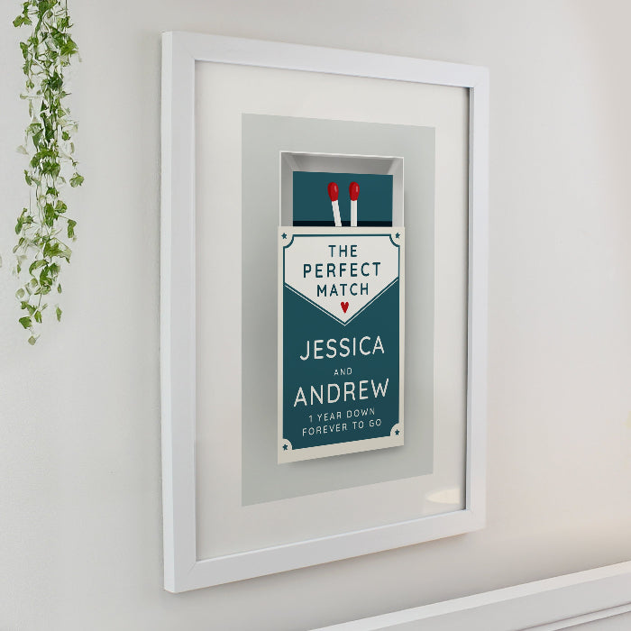 Personalised Perfect Match Wedding & Anniversary Framed Print