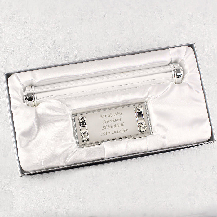 Personalised Silver Plated Wedding Certificate Holder