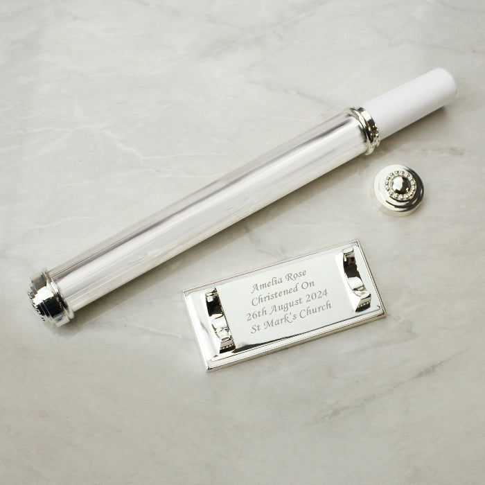 Personalised Silver Plated Christening Certificate Holder