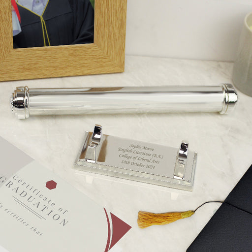 Personalised Silver Plated Graduation Certificate Holder