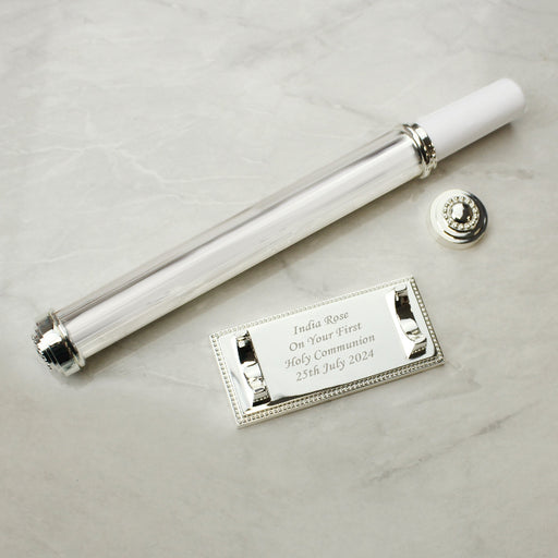 Personalised Silver Plated Holy Communion Certificate Holder