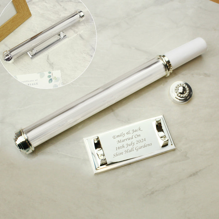 Personalised Silver Plated Wedding Certificate Holder