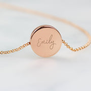 Personalised Flower Girl Rose Gold Necklace & Gift Box