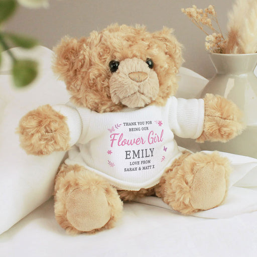 Personalised Flower Girl Teddy Bear
