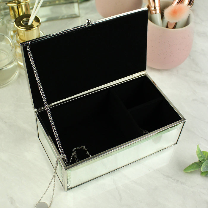 Personalised Botanical Flower Girl Mirrored Jewellery Box
