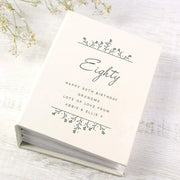 Personalised Floral 80th Birthday Photo Album with Sleeves - 6x4