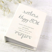 Personalised Floral 80th Birthday Photo Album with Sleeves - 6x4