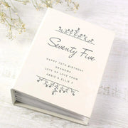 Personalised Floral 75th Birthday Photo Album with Sleeves - 6x4