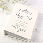 Personalised Floral 75th Birthday Photo Album with Sleeves - 6x4