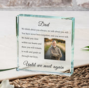 Personalised Until We Meet Again Memorial Photo Glass Block