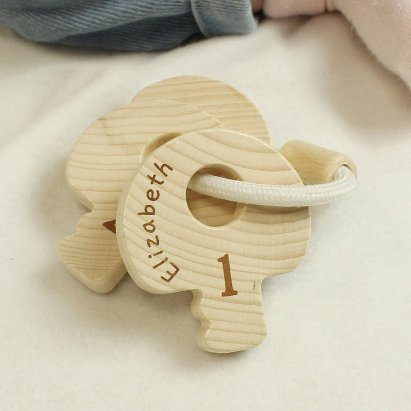 Personalised Wooden Baby Keys