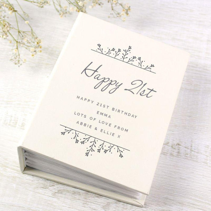 Personalised Floral 21st Birthday Photo Album with Sleeves - 6x4