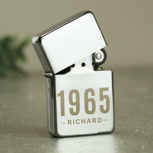 Personalised Birth Year Silver Lighter