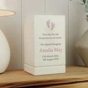Personalised Baby Girl Small Wooden Urn For Ashes