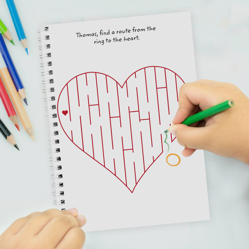 Personalised Wedding Activity A5 Notebook
