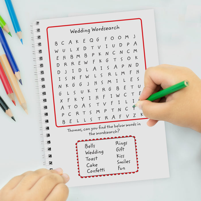 Personalised Wedding Activity A5 Notebook