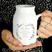 Personalised Floral Teacher Flower Jug Vase