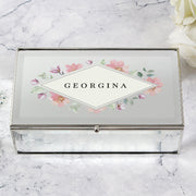 Personalised Floral Watercolour Jewellery Box With Name