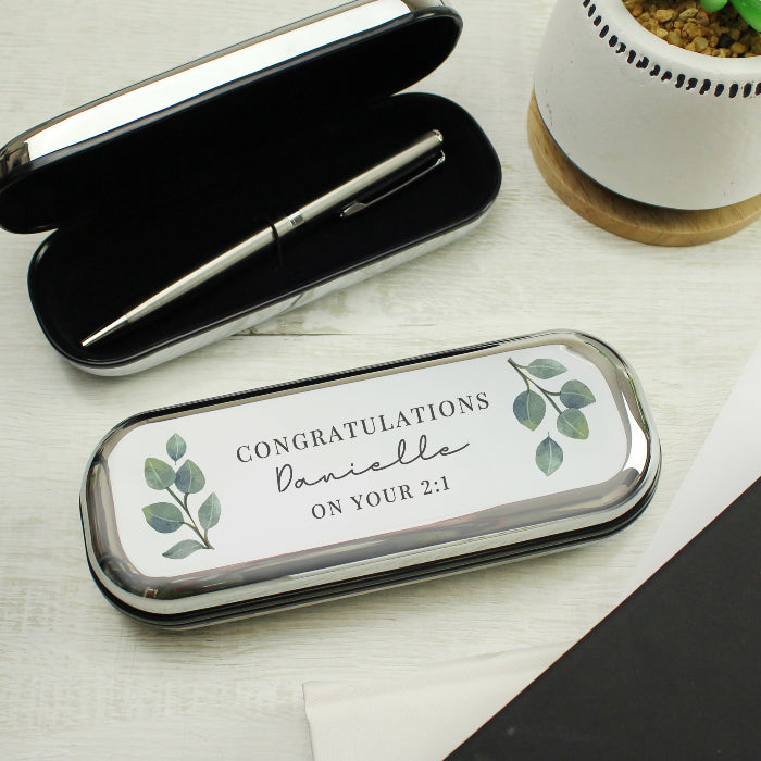 Personalised Botanical Graduation Pen and Box Gift Set