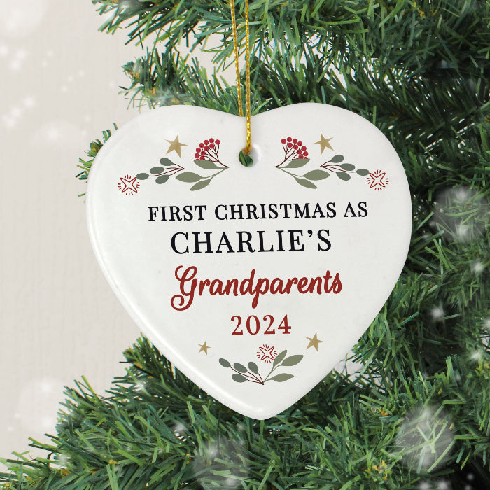 Personalised First Christmas As Grandparents Christmas Decoration