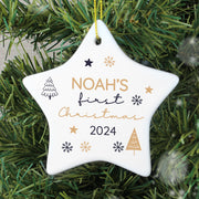 Personalised Baby’s First Christmas Star Christmas Tree Decoration