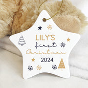Personalised Baby’s First Christmas Star Christmas Tree Decoration