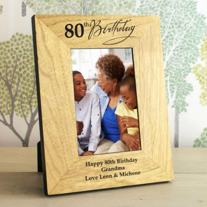 Engraved 80th Birthday Photo Frame
