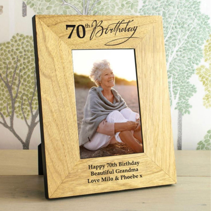 Engraved 70th Birthday Photo Frame