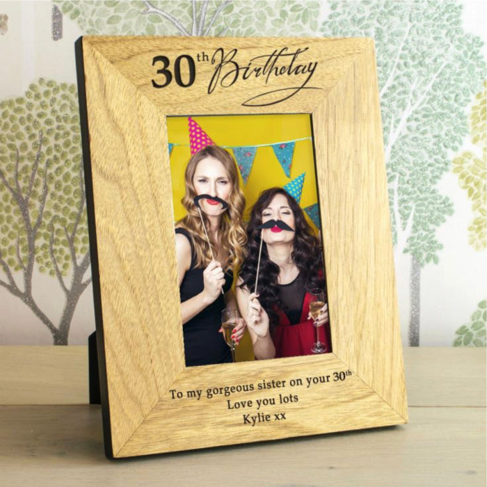 Engraved 30th Birthday Photo Frame