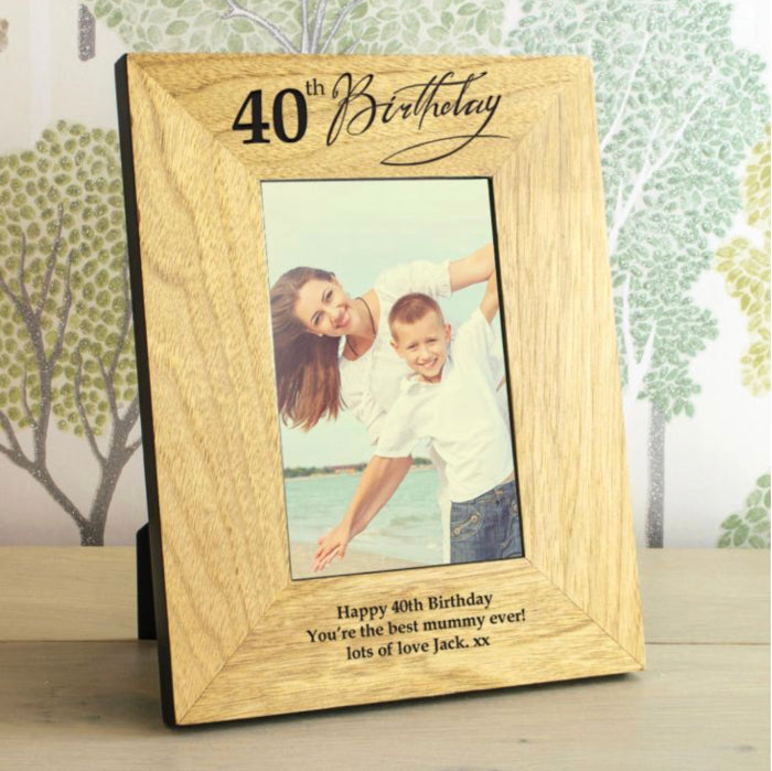 Engraved 40th Birthday Photo Frame
