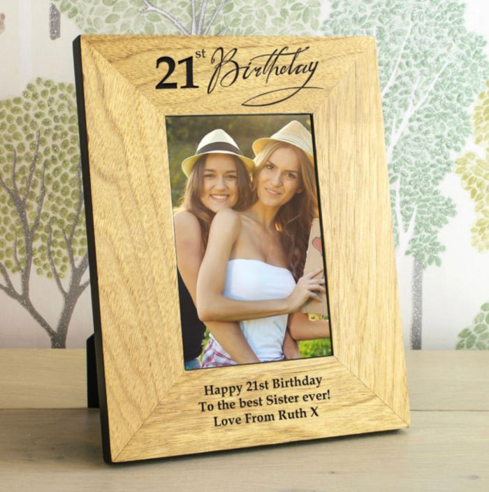 Engraved 21st Birthday Photo Frame