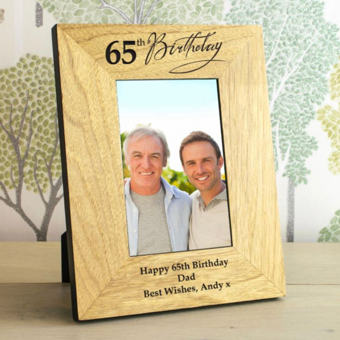 Engraved 65th Birthday Photo Frame