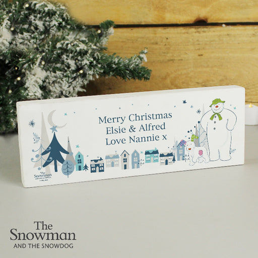 Personalised The Snowman & the Snowdog Christmas Wooden Sign