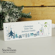 Personalised The Snowman and the Snowdog Christmas Wooden Block Sign