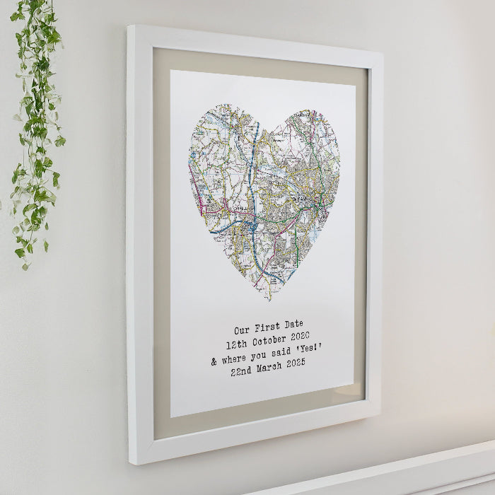 Our First Date Map Print & Frame