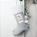 Personalised Silver Grey Velvet Christmas Stocking - Gonk