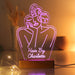 Personalised Fleur Fine Line Wooden Based LED Light