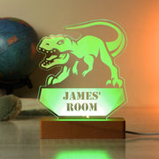 Personalised Dinosaur Wooden Based LED Light - Free Delivery