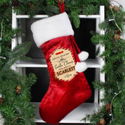 Personalised Special Delivery Red Velvet Christmas Stocking