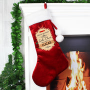 Personalised Special Delivery Red Velvet Christmas Stocking