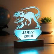 Personalised Dinosaur Wooden Based LED Light - Free Delivery